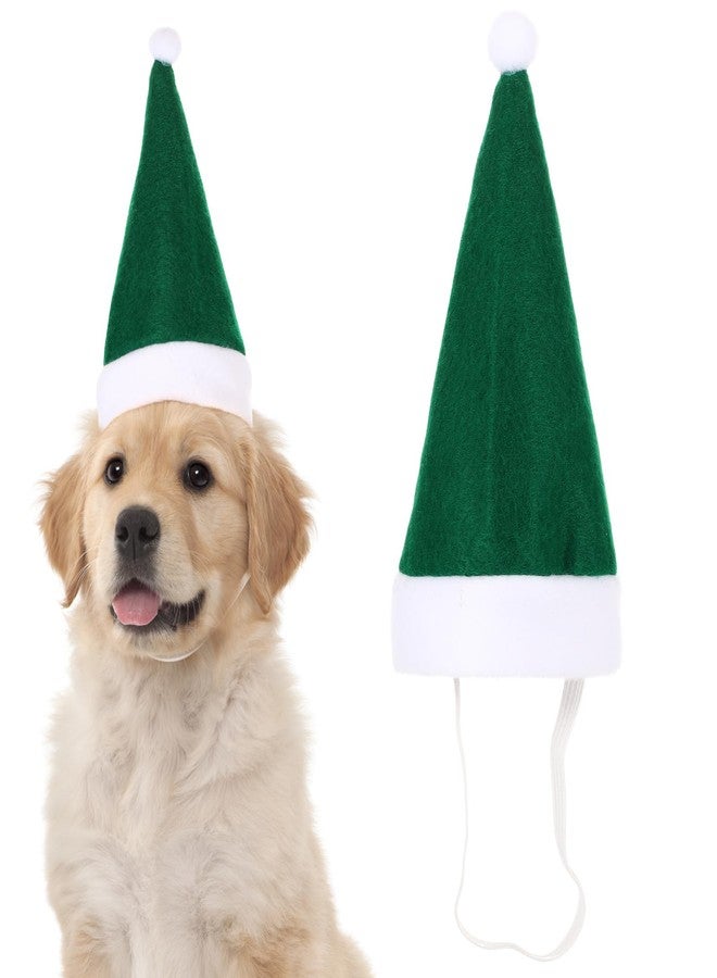 SilTriangle Adjustable Christmas Santa Hat for Dogs Cats, Mini Small Dog Cats Pet Santa Christmas Hat Party Decoration for Cat Small Dog Rabbit Puppy Doll Xmas Costume Accessories Outfit(Green) - Image 1